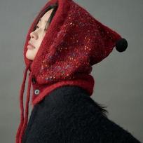 Women S Warm Balaclava Knit Hat For Autumn Winter Big Head Size Slim Face Look OneSize kava