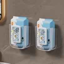 Newcomer 0.2 Wall-Mounted Toilet Paper & Wet Wipe Holder - Punch-Free Kitchen Tissue Box gray