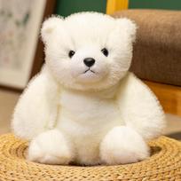 Cute bear hug bear doll plush toy polar bear teddy bear doll children soothing rag doll 25cm（0.3kg） white