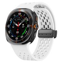 Strap for Samsung Galaxy Watch Ultra 47mm accessories Breathable Silicone Magnetic Bracelet correa galax y watch 7 8 ultra band Watch Ultra 2025 šviesiai pilka spalva