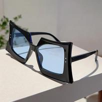 KAMMPT Oversized Special Shaped Sunglasses Women 2024 New Fashion Multi-color Sun Glasses Trendy Brand Designer Vacation Shades as picture shows white