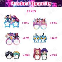 a Kpop Demon Hunters Glasses Birth Date Celebration Decorations Racing Glasses Masks Children's Birth Date Celebration Pography Props Celebration 12pcs pink
