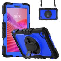 Heavy Duty Case for Lenovo Tab One (K9) 2025 8.7 Inch TB305FU 3-Layers Hybrid Stand Cover with Screen Protector Shoulder Strap Tab One (K9) TB305FU black