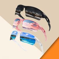 3pcs sports sunglasses, outdoor cycling, golf, tennis, volleyball, baseball, running, UV resistant, windproof, lightweight glass black