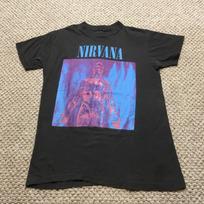 Vintage Nirvana Sliver Mens Large Black Short Sleeve Giant Made in USA Unisex T-Shirt XL blue