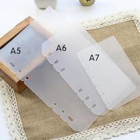 A5 A6 A7 Transparent Loose Leaf Binder Loose Strap Loose Leaf Inner Core Note Book Journal Planner Office Supplies (as the picture,A7) white