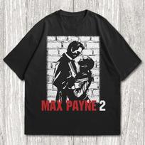 Max Payne 2 Shirt, Retro Video Game Graphic Tee, Vintage Gamer T-Shirt, Neo Noir Action Apparel, Classic Y2K PC Gaming Gift S white