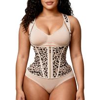 13 Bone Leopard Print Waist Trainer Girdles Rubber Abdominal Tummy Control Corset Top Waist Cincer Belt Body Shaper for Women Xs leopardas
