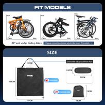 Rhinowalk 20 Inch Folding Bike Bag Lightweight Fold Bicycle Storage Bag Portable Bike Transport Carry Bag Dust Cover Accessories 20 inch storage bag black
