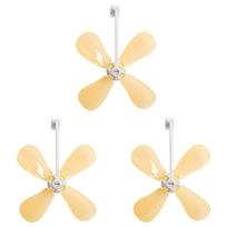 3Pcs Wall Mounted Conditioning Guide Fan Windmill Shaped Air Conditioner Vent Fan  For Home geltona