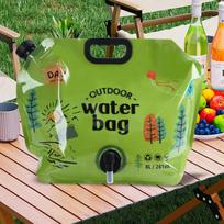 8L Portable Camping Beer Bag Foldable Drinking Water Bucket Large Capacity Water Container Outdoor Travel Lightweight Water Bag žalia