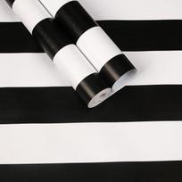 Juodai baltų dryžių lipni tapetai, viniliniai, vandeniui atsparūs, lipnūs tapetai, nuimamas kontaktinis popierius, dekoratyviniai lipdukai 3mx45cm white