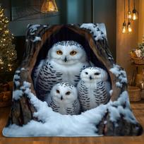Owl-Themed Blanket, Suitable for Sofas, Bedrooms, Living Rooms, Beds, Couches, And Chairs. This Lightweight Flannel Blanket Is Soft And Warm, Making I 75X95CM gray
