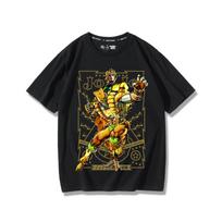 JoJo's Bizarre Adventure anime personality printing summer men's 100% cotton T-shirt outdoor casual comfortable trend streetwear S black