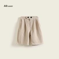 2025 Autumn Kids' Korean-Style Skin-Friendly Corduroy Wide-Leg 9-Point Pants for Girls 120 cm smėlis