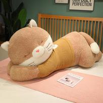 Large party dressing cat doll plush toy big cat doll girl soothing rag doll birthday gift 80cm（1kg） ruda
