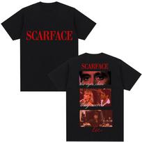 The Chico2025 Summer Pure Cotton 100% Loose Casual Fashion T-shirt Featuring The Eyes of The Movie Scarface Star Tony Montana 2XL black