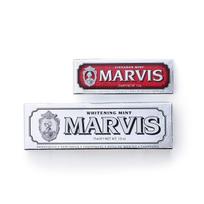 MARVIS Dantų pasta Baltoji Mėta 75ml Cinamono Mėta 25ml Vertė Pagaminta Burnos Priežiūra & (2-Paketas) Pakuotė, Italija, balta