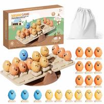 Egg Balance Board Game Math Logice Thinking Challenge Strategy Toy Seesaw Balance Intellectual Clearance Kid Education STEM Toy beige