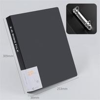 A4 Binder 4 Hole Binder D-Type Punch Folder Office Storage File Ring Waterproof Test Paper Data Storage Folder Learning Supplies black
