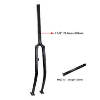 SILVEROCK Chromoly Steel Road Bike 700C Thru Axle Rigid Fork 1 inch 25.4mm 28.6mm Flat Disc Brake  Threadless Chrome Forks 1 1 8 28.6mm black