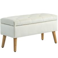 Laikymo suolas Laikymo skrynios Aksominio efekto audinys Medinės kojos Maks.. Keliamoji galia 120 kg 80 x 35 x 42 cm, Kreminė 80 x 35 x 42 cm