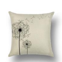Dandelion Linen Cotton Linen Pillowcase Sofa Office Car Pillowcase 30X30CM white