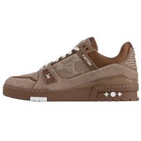 LOUIS VUITTON Trainer Denim Low top Skateboard Shoes Men's Brown 1AHT16 41.5 gray