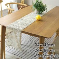 New 24x140/180/220cm Lace Table Runner Natural flower hollow tablecoth home Decor 24x140cm beige
