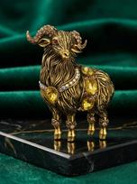 Retro Rhinestone Goat Brooch - Fashionable Outerwear Accessory brown