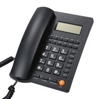 Stalinis laidinis fiksuotojo ryšio telefonas su reguliuojamu skambintojo atpažinimo LCD ekranu juoda