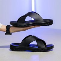 Šlepetės vyrams Šlepetės Plokščios Odinės Paplūdimio Batai Itališko Stiliaus Vyriškos Šlepetės Kokybiškos Vonios Kambario Vyriškos Šlepetės Didelis Dydis 47 38 gray