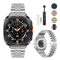 ONEMetal Band for Samsung Galaxy Watch Ultra Strap 47mm Bracelet Coorea for Samsung Galaxy Watch 8 44 40mm/8 Classic 46mm WatchbandMN Galaxy Ultra 47mm sidabras