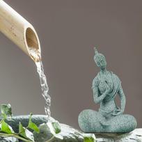 Tank Meditating Buddha Resin Statue Sculpture Aquarium Figurine Desktop 6.5x5.5x9.5cm gray