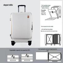 OEING Aluminum-Magnesium Alloy Carry-On Sit-On Luggage balta spalva