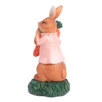 Resin Easter   with Carrot Cute Bunny Resin Figurine Adorable   Ornament for Home beige