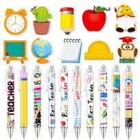 20 Pcs Teacher Ballpoint Pens and Sticky Notes Set for School Season Teacher Appreciation Week Gifts for Teachers and Colleagues yellow