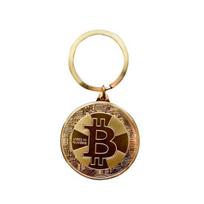 Key Ring Bitcoin Commemorative Keychain Collectible Coin Art Collection Gift auksinė