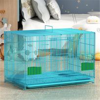 Pet Bunny Dog Cage House With Tray Secure Things for Rabbit Metal Crates Double-Door Food&Water Container Kennel Collapsible (as the picture,SquareM 39X27X29cm)