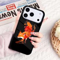 Fox Art Phone Case For IPhone 17 16e 15 14 13 12 11 Pro Max Air Mini Soft Protective Cover iPhone 16 Plus black