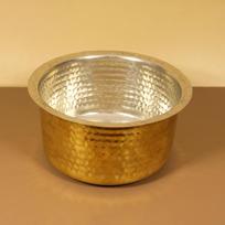 Putrika Brass Utensil Hammered Vadi Chatti with TIN coating|Tope|KitchenWare|cookware|Brass Pathiram|Patilas|Tapeli beige