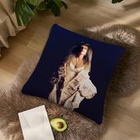 Singer L-Lady G-Gaga M-Mayhem Cushion For Bedroom Car Coffee Shop Room Soft And Living Room Sofa Decorative Pillow Cover Case Peach skin 18*18(CM)-1Pcs brown