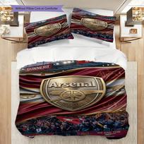 Arsenal Passion Unites Fans  Bedding (1 * duvet cover + 2 * pillowcase, without core) 2DFlat Soft and comfortable Christmas birthday gift Bedding set 135x200cm