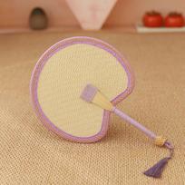 Handheld Natural Palm Woven Fan Handmade Straw Portable Durable Summer Cooling Item for Garden Patio Relaxation A4 beige