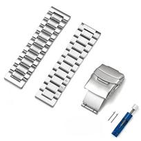 Aukštos kokybės tvirtas nerūdijančio plieno dirželis Longines greito atsegimo sulankstoma sagtimi, apyrankė, universalus laikrodžio dirželis 20mm 22mm 22mm-SX3 sidabras