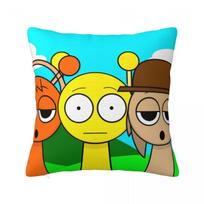 Decorative Pillow Cover Sprunki Incredibox Merch Cartoon Game Home Throw Pillow Case Cover Zippered Multiple Sizes 12x12Inch blue