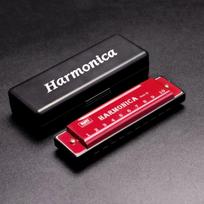Nešiojama C klavišo 10 skylių armonika su dėžute Metalo diatoninė armonika Mokymui pradedantiesiems Stačiakampis muzikos instrumentas Mokiniai raudona