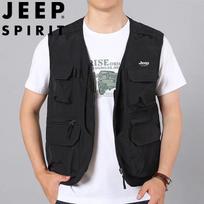 JEEP SPIRIT Men's Lightweight Multi-Pocket Fishing Vest L juoda
