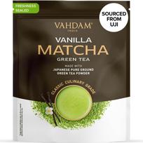 VAHDAM, Vanilės + Matcha žaliosios arbatos milteliai - 50 g | Pasigaminkite skanų vanilinį latte | Japoniški Matcha milteliai su 100% natūraliais ingredientais brown