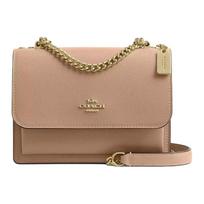 COACH Klare 18 Letter Logo Chain Shoulder Strap Recycled Leather Fiber Crossbody Shoulder Bag Mini Women's Taupe pilka spalva